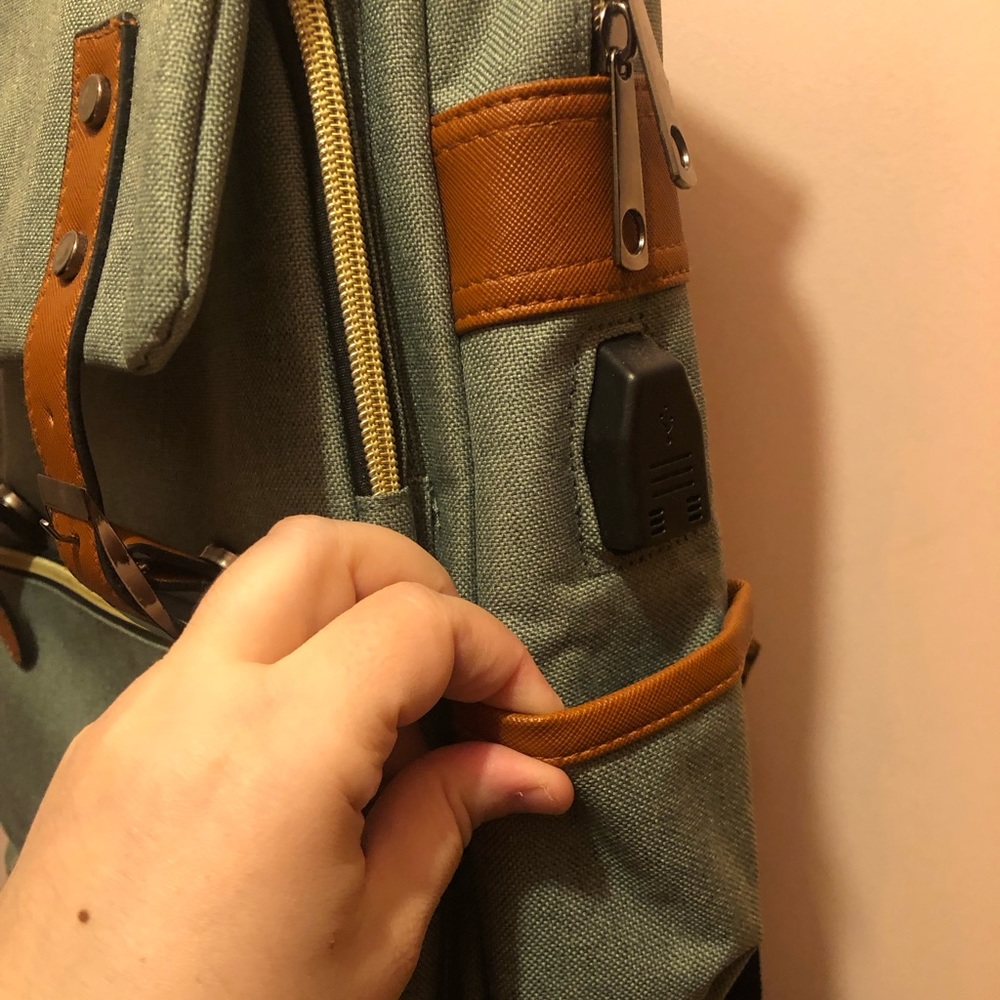 Belted Blue Backpack - Picture 3 of 6